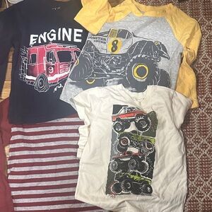 Kids Monster Truck and Fire Engine T-Shirts